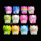 Axolotl Chaos Squishy Set â€” 12 Pieces - original product photo on black