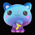 Cosmic Creatures Squishies - Galaxy Cat - original product photo on black