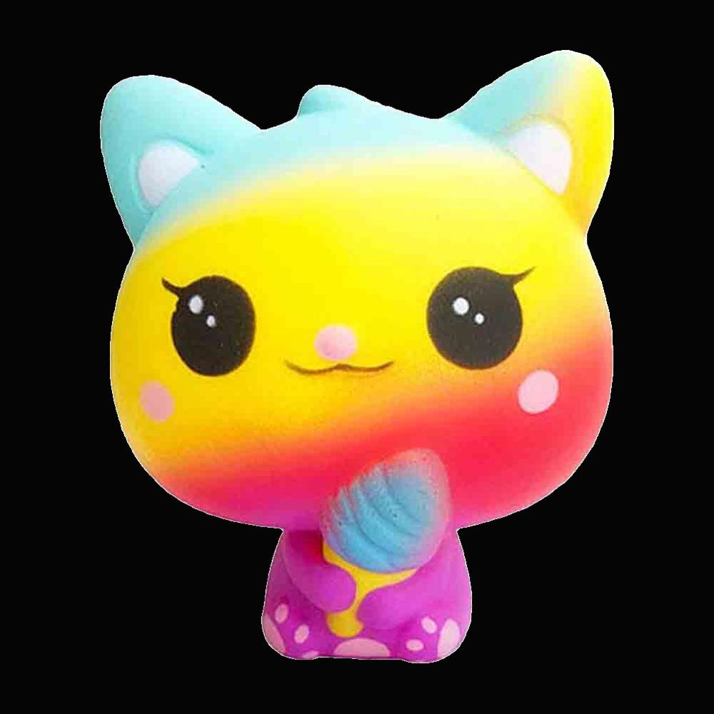 Cosmic Creatures Squishies - Rainbow Cat - original product photo on black