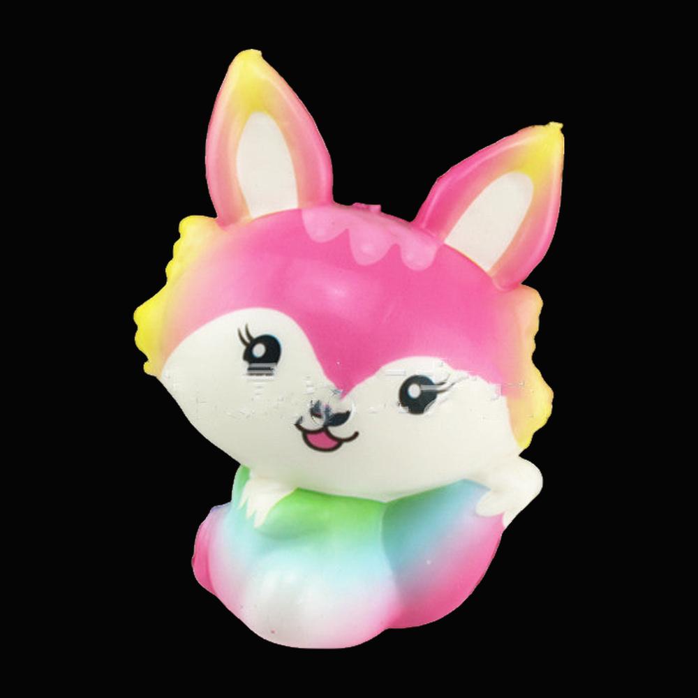 Neon Fox Squishy - Rainbow - original product photo on black