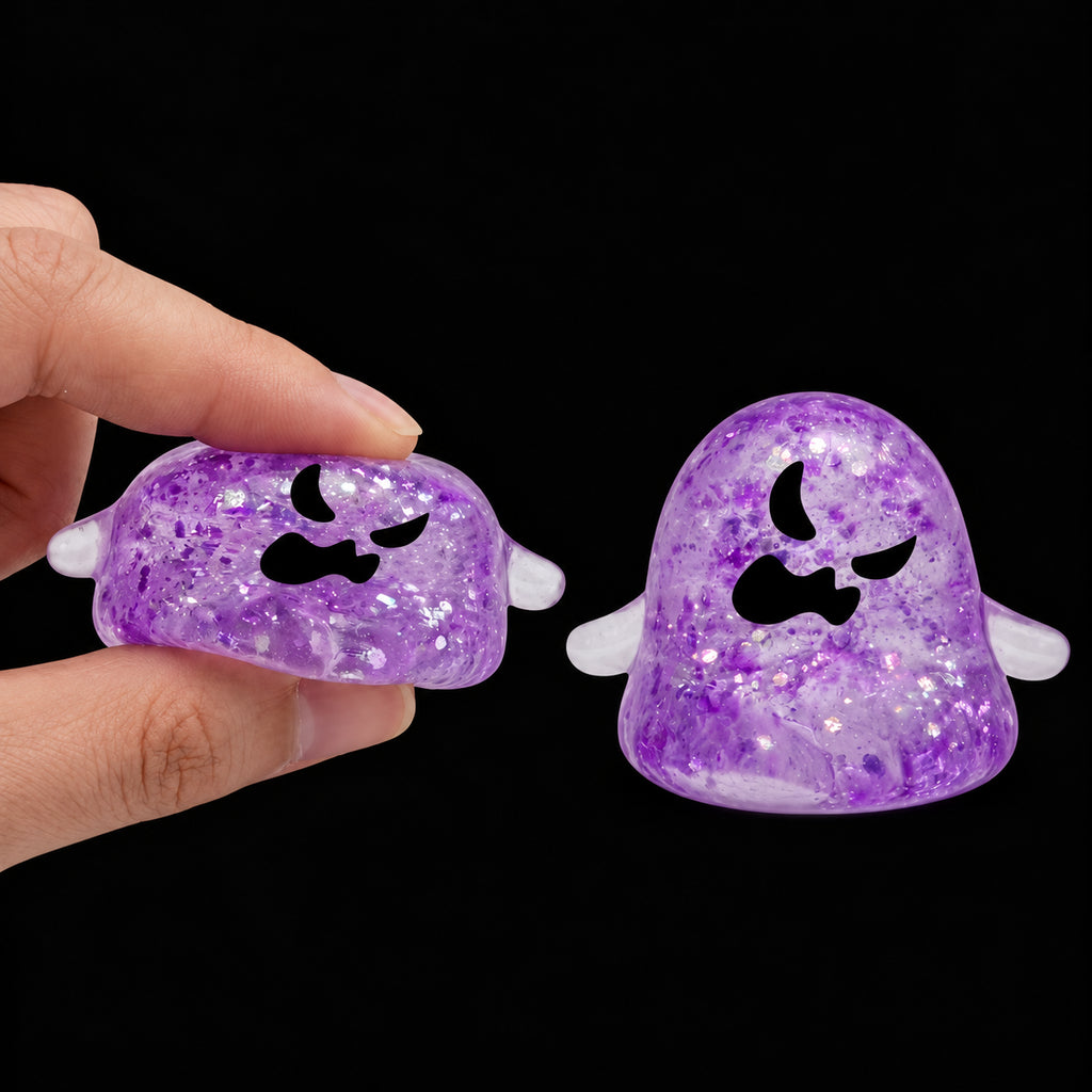 Glitter Ghost Squishy - product detail on black