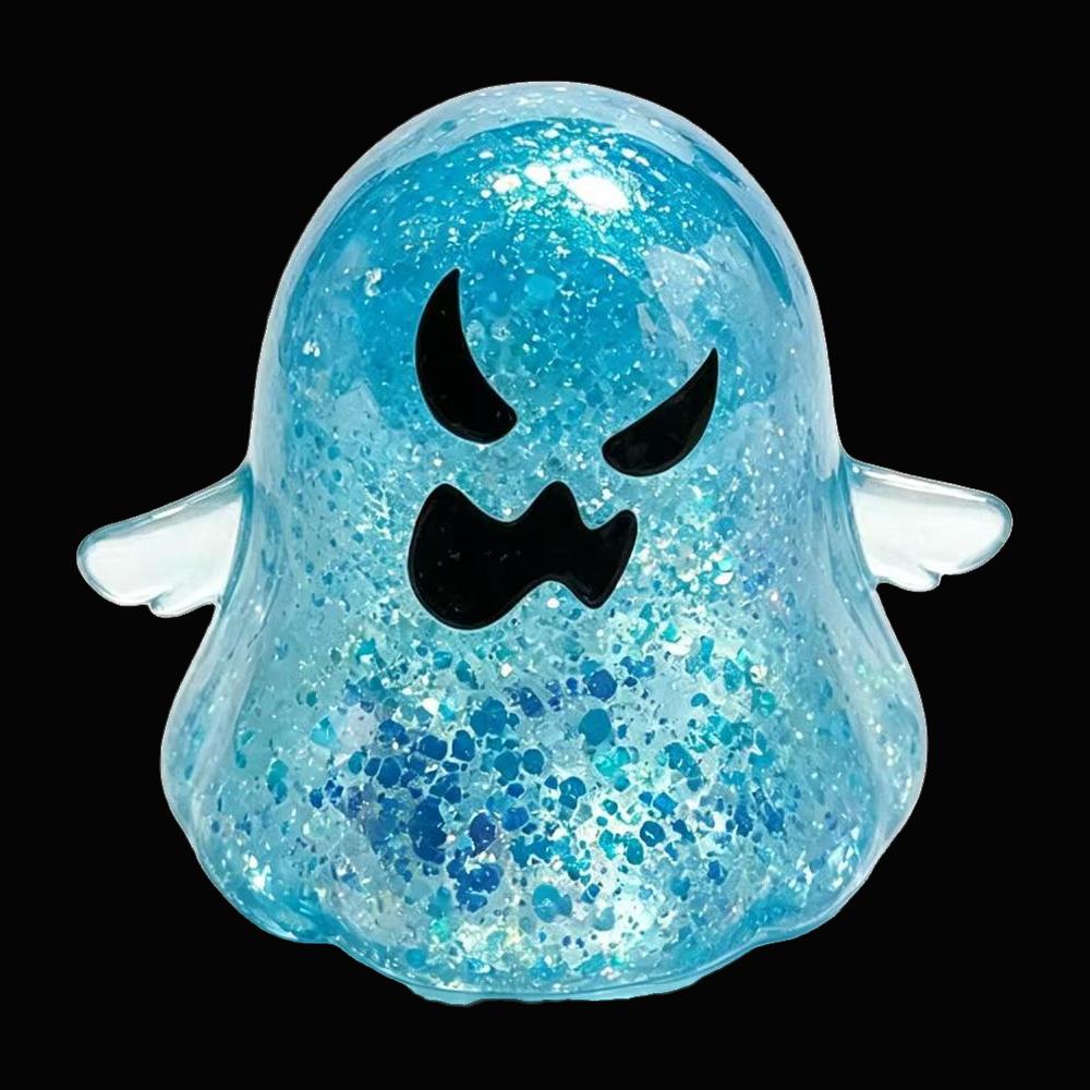 Glitter Ghost Squishy - Blue - original product photo on black