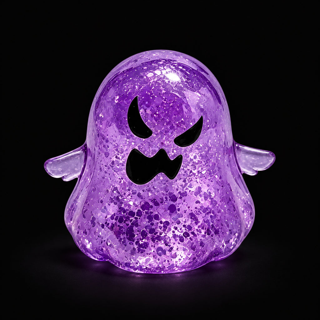 Glitter Ghost Squishy — product detail on black