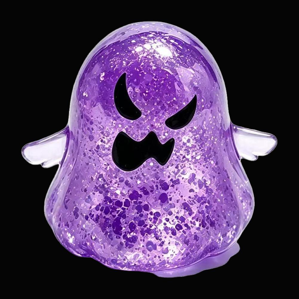Glitter Ghost Squishy - Purple - original product photo on black