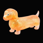 Glitter Dachshund Squishy - 1PC / Orange - original product photo on black