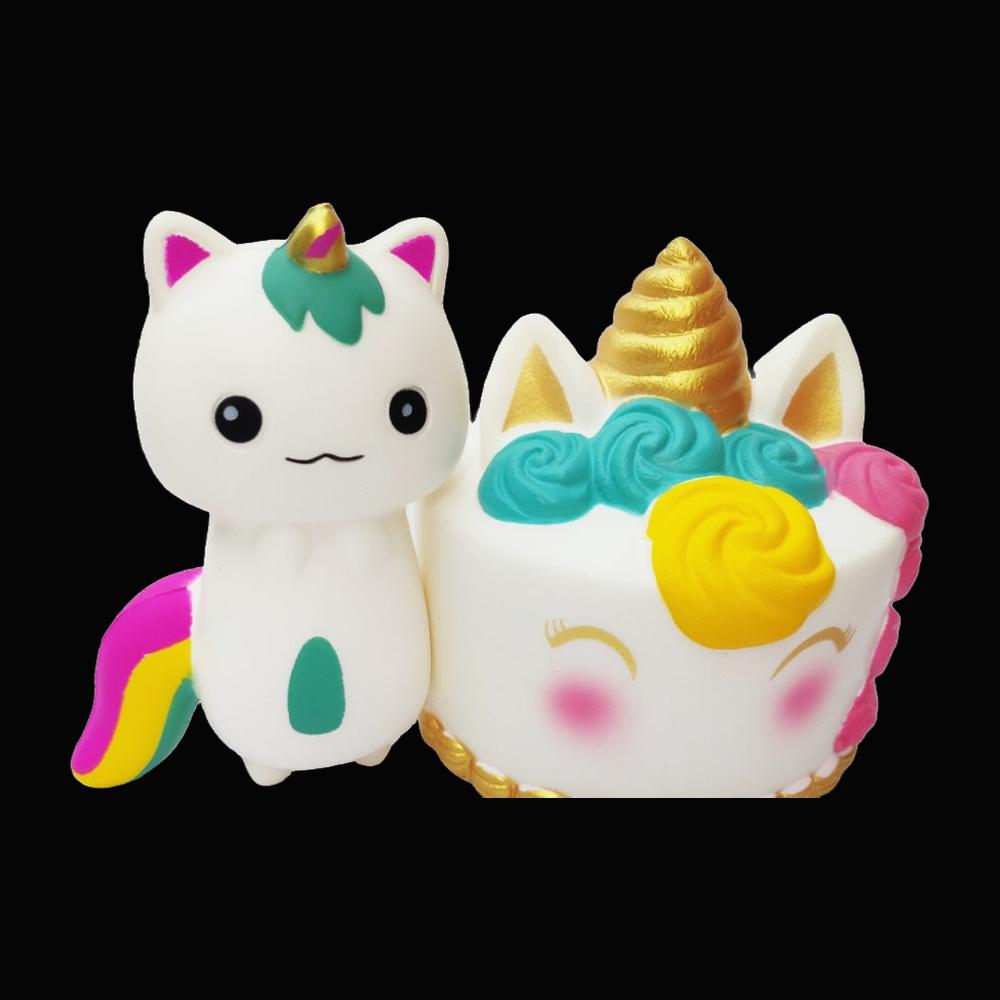 Unicorn Fox Squishy - Slow Rebound Fox Toy - original product photo on black