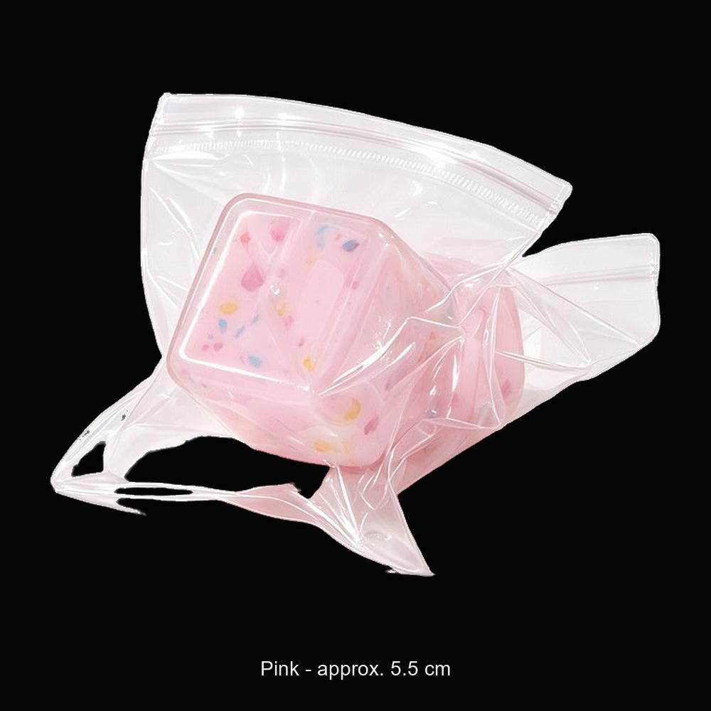 Confetti Ice Cube Squishy - Pink - original product photo on black