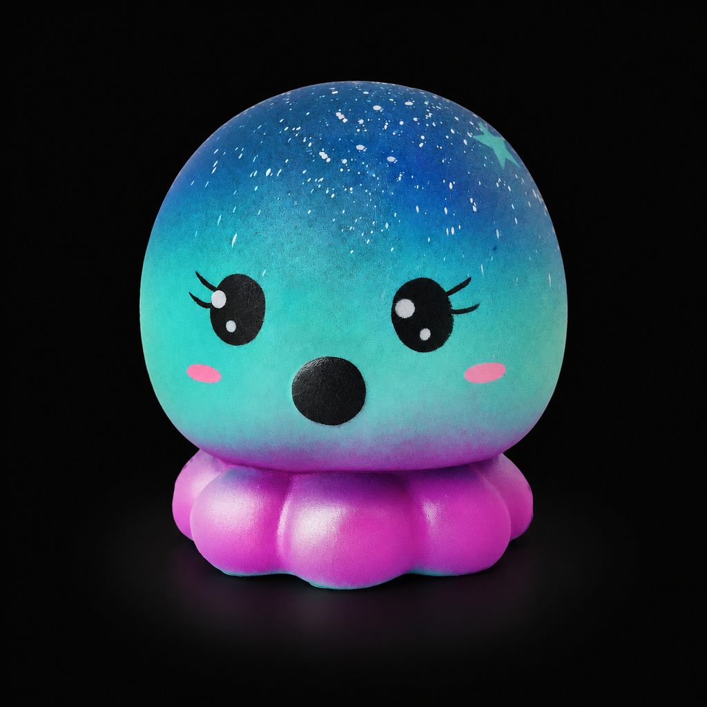 Cosmic Octopus Squishy — main product view on black