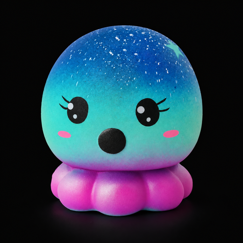 Cosmic Octopus Squishy — main product view on black