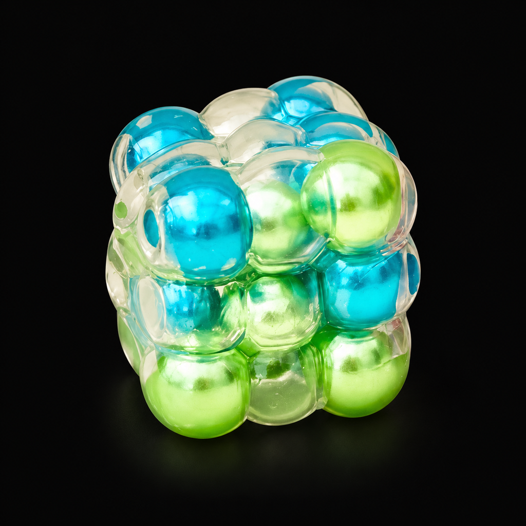 Aurora Bubble Cube Squishy — main product view on black