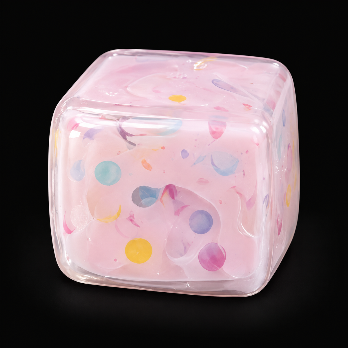 Confetti Ice Cube Squishy — main product view on black
